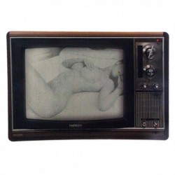Tapis de souris télé vintage avec femme nue
