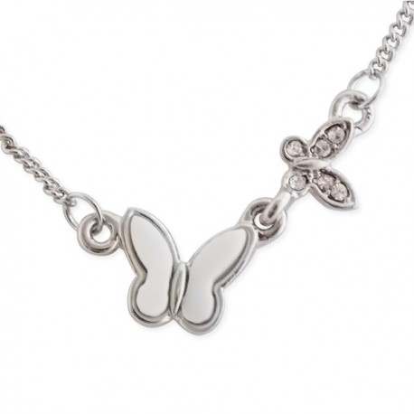 Collier argenté papillon