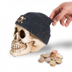 Tirelire crâne avec bonnet de pirate