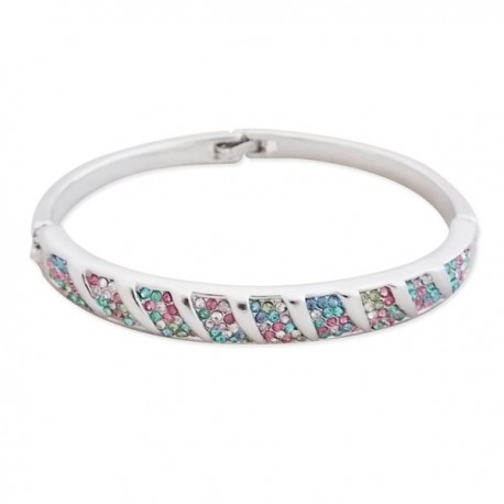 Bracelet argenté avec strass multicolores