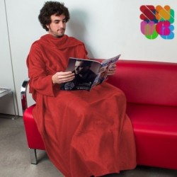 Couverture rouge à manches taille adulte